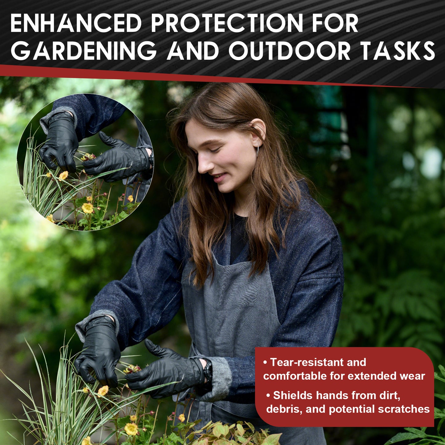 M68 Black Nitrile Gloves, 4-mil, Textured Fingertips — Case of 1,000 (10 × 100-count), S/M/L/XL